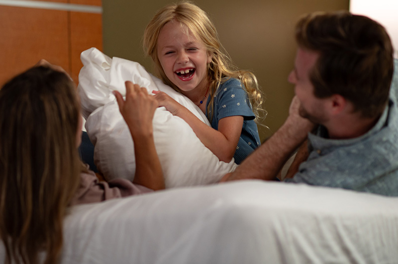 Family laughing in joy