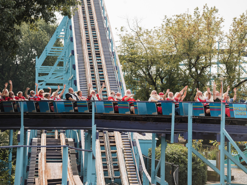 santa riding kingdom coaster