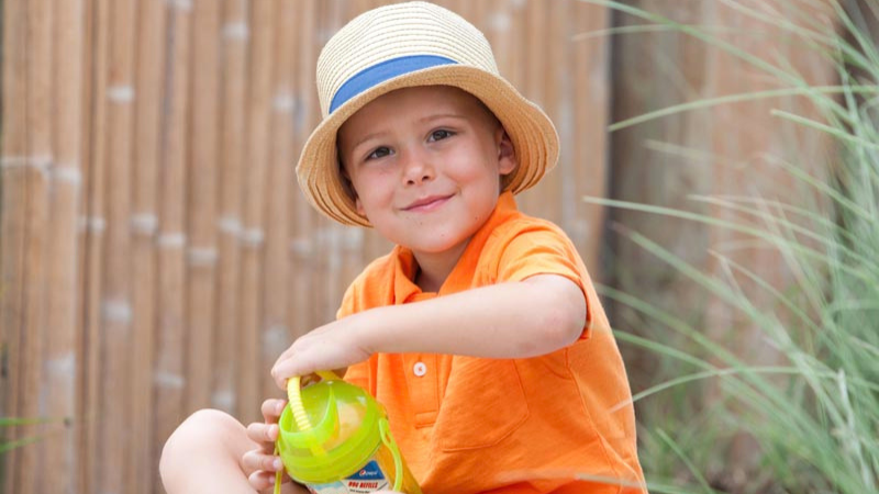 Boy in beachwear