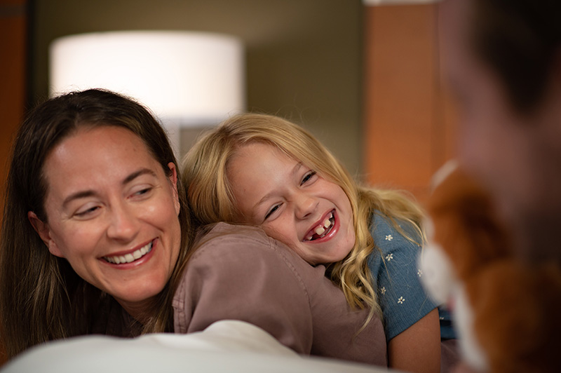 Family enjoying room.