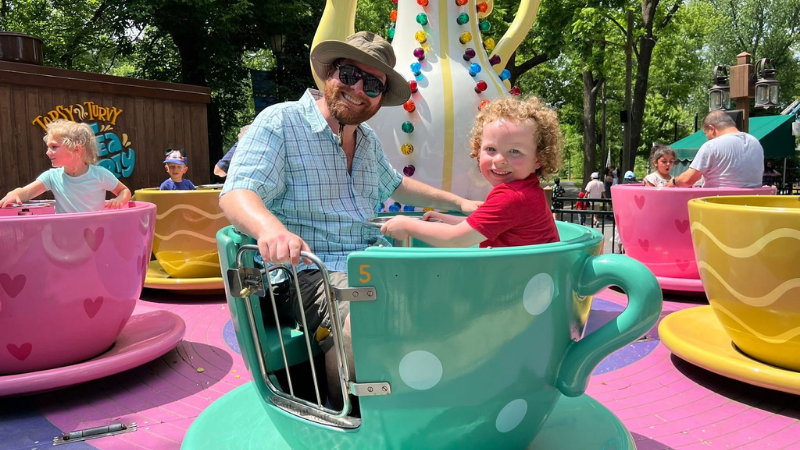 Riders Having Fun and  Laughing On Coaster