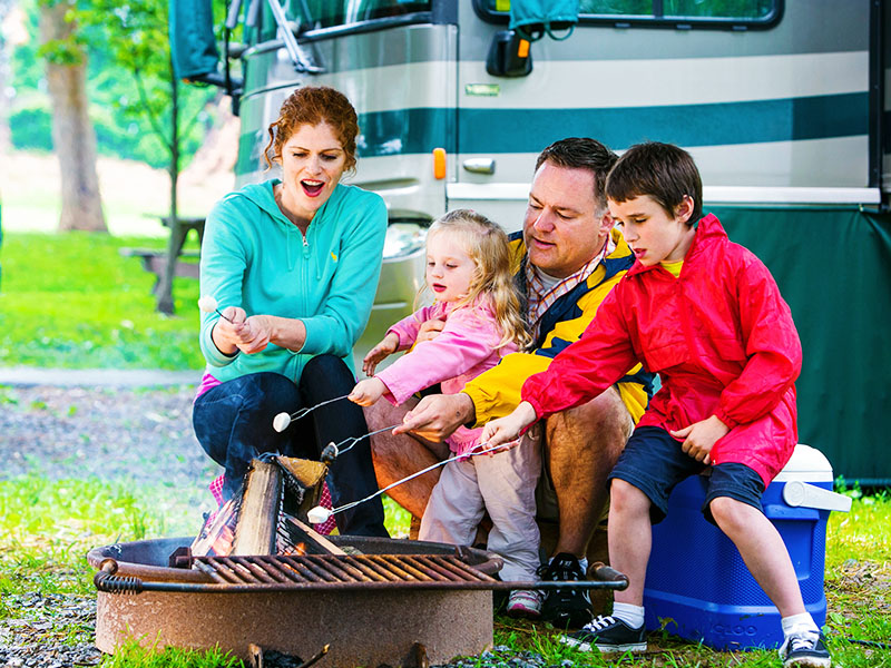 RV Site with family